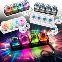 Portable LED Keyboard Keychain Click Button Stress Reliever Accessory for Office Anxiety Relief Fun Gadget Idea Gift