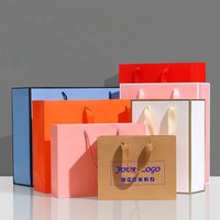 10pcs Kraft Paper Tote Bags Christmas Packaging Gift Bags Holiday Party Gifts Clothing Store Tote Bags Support Custom Logo
