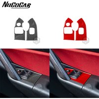 For Honda Civic Si 2001-2005 Carbon Fiber Window Lift Control Button Panel Trim Car Interior Accessories Decorative Stickers