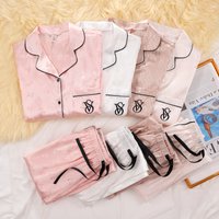 Victoria's Secret Womens Silk Satin Pajamas Set Short Sleeve Shorts Sleepwear Loungewear Soft Breathable Button Down Pyjama Suit