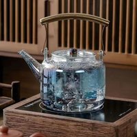 High Temperature Shell Color Burning Glass Teapot Thickened Large-capacity Filter Teapot Dazzling Flower Teapot Lifting Beam Pot