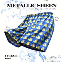 1 Piece Men's Funny Rubber Duck Print Sleep Shorts - Lightweight Breathable Casual Home Loungewear Comfortable Men's Shorts