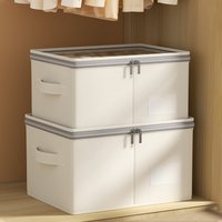 No Installation Foldable Storage Bag Portable Thickened Cotton Linen Box for Bedroom Wardrobe Clothes Organization