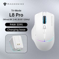 Machenike L8Pro Wireless Gaming Mouse With Charging Dock PAW3395 Optical Sensor Adjustable Scroll 8K Polling Rate RGB For Gamer