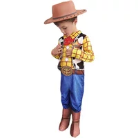 West Cowboy Woody Cosplay Anime Halloween Costumes for Kids Wild Woody Hat Carnival Festival Jumpsuits Children Masquerade Suits