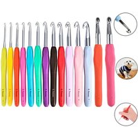 9pcs/14pcs pcs Crochet Hook Mix Size Soft Handle Knitting Hooks Needles DIY Craft Yarn Sewing Needle Metal Aluminum Crochet Hook