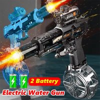 Electric Water Gun With light Spray Flame High-pressure Powerful Summer Outdoor Water Squirt Gun Pistol Toys pistolet na wode