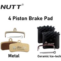 NUTT 4 Piston Brake Pad Metal Disc Brake Pad Ice-tech Ceramics Hydraulic Brake Pad for Nutt Y5 eBike Escooter 4 Pistons Caliper