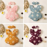 Infant Baby Mädchen Strampler Kleidung Rüschen Ärmellose Neugeborenen Body mit Stirnband Sommer Overall Mode Kleinkind Outfit Anzug