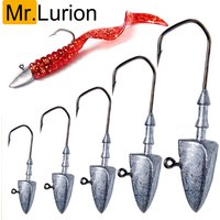 MrLurion 10pcs Triangle Head rig jig hook 3.5g 5g 7g 10g 14g 20g ,soft lure bait fishing hook ,sharp carbon steel fishing hook