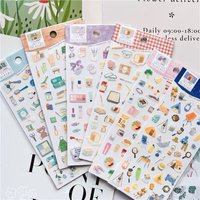 3 pcs/6 pcs Sweet Life Daily Things Stickers Scrapbooking Diy Journal Cute Stickers Stationery Decor School Supplies Gift