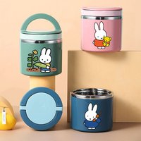 630ML Miffys Thermal Lunch Box Cartoon Lunch Case Office Large Capacity Insulation Bento Boxes Kawaii Handheld Picnic Case Gift