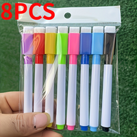 8pcs Dust-Free Dry Erase Markers for Whiteboards - Non-toxic, Quick-drying, Fade-resistant,for Writing on Various Surfaces.