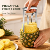 Stainless Steel Pineapple Peeler Cutter Meat Extractor Cut Corer Remover Machine Home Kitchen Knife Slicer Fruit Tool