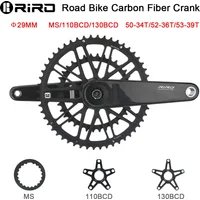 RIRO Carbon Fiber Crank Road Bike 29MM 11/12 Speed 50-34/52-36/53-39T MS Direct Mount/110/130BCD Bicycle Crankset Chainring