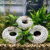 3D Printed Fish Shrimp Hiding Cave Wide-View Porous Structure Aquarium Fish Shelter Plant Anchoring Moss Ball Holder