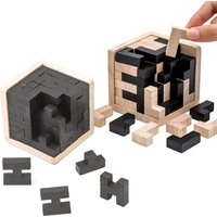 3D Wooden Puzzles IQ Toy 54pcs L/ 54pcs TH shape Cube Educational Toys for Puzzle Enthusiasts, Intellectual Game