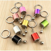 Creative Gear Shift Fidget Toy Stress Relief Shifter Keychain Car Modification Metal Mini Custom Keyring Pendant Gear Head