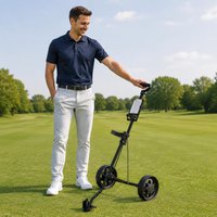 Foldable Golf Trolley Long-Lasting 2 Wheel Golf Vehicle Pull Vehicle Effortless-glidingRolling Wheels Sports Gear Ergonomic