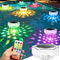 Solar Floating Pool Lights Solar Powered Pool Light that Float with Remote Control 7 Lighting 6 Modes Dynamic Lighting IP68