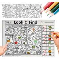 Children's Interactive Find-And-Color Activity Book, Featuring Hidden Images, Find & Seek Game Book, Enhances Concentration, Suitable for Home and School Use, Learning Supplies, Easter and Christmas