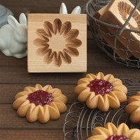 3D Wooden Cookie Cutter Moulds for DIY Baking, Engraved Embossed Biscuit Molds, for Gingerbread Fondant Festival Gift Kitchen
