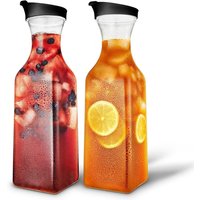 New 32OZ 1000ML Juice Carafe Square Plastic Drink Pitchers with Lid Clear Cool Water Bottle for Fridge