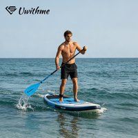 Adjustable 4-Piece Semi Carbon SUP Paddle Convertible Single/Double Blade Carbon Blend Kayak Paddle Board Oar for Surfing Sports