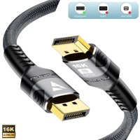 16K DP 2.1 Displayport Cable 16K 30Hz 8K 60Hz 4K 120Hz 32Gbps Video Audio Cable Display Port 1.2 Adapter for Laptop HDTV PC