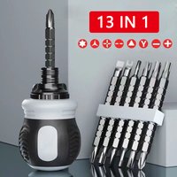 Mini Ratchet Screwdriver Set Magnetic 13 In 1 Telescopic Labor-Saving Hand Tool Phillips Slotted Dual-purpose Head Hand Tools