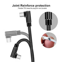 40W 5A USB To Type C Fast charge Weave Data Cable 90 Degree Phone Charger Cable For iPhone Xiaomi Huawei USB Charging Data Wire