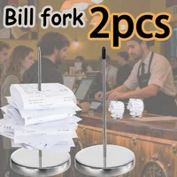 2 Pcs Desk Receipt Holder Spike Ticket Holder Bill Fork Metal Ticket Stabber for Restaurant Receipt Spike Ticket