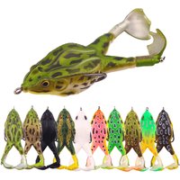 1PCS 10CM 16.6G Frog Lure Double Propeller Legs Silicone Soft Baits Topwater Wobblers Artificial Bait For Bass Catfish Fishing