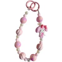 Sanrio Creative Cartoon Mobile Phone Chain Pendant Resin Bead Wrist Chain Pendant Keyring Pendant Creative Cartoon Mobile Phone