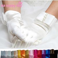 White Ivory Bridal Gloves Lace Finger Short Cheap elegant Wedding Party Accessories Black Red Wrist Length Wedding Gloves