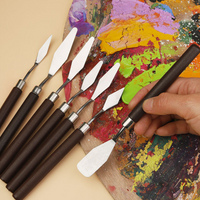 7Pcs/Set Stainless Steel Oil Painting Knives Artist Crafts Spatula Palette Knife Oil Painting Mixing Knife Ceramic tools