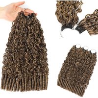 100% Burmese Curly Human Crochet Hair 50g Knotless Pre-Separated Ombre Feather Curly Crochet Braiding Twist Human Hair Extension