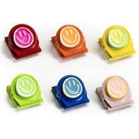 6Pcs Happy Face Magnetic Fridge Clips Colorful Magnets for Whiteboard Locker Home Office Teacher Supplies