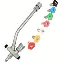 Foam Cannon Dual Connect Adapter 1/4" Quick Connect Metal Dual Head for Pressure Washers Fits EU & US Systems Includes 7 Nozzles