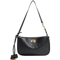 Women's Luxury Split Leather Shoulder Bag - Paris Classic Tote Handbag, Simple Metal Buckle Crossbody Underarm Bag