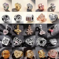 DIY Jewelry Accessories Gift S925 Diligent Bee Flower Blooming Charm Pendant Bead Compatible With Original 3mm Silver Bracelet