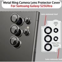 Metal Ring Camera Lens Protector Cover For Samsung Galaxy S25Ultra Anti-scratch Protect Cap Lens Removat Tool S25Ultra Lens Film
