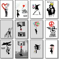 Banksy Modern Graffiti Art Posters and Prints Abstract Art Canvas Painting Street Pop Wall Art Pictures for Home Decor Cuadros