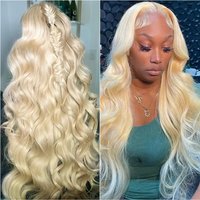 613 Honey Blonde 13x4 13x6 HD Transparent Lace Frontal Wig Brazilian Body Wave Lace Front Wigs Human Hair 200% Pre Plucked 40 In
