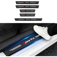 5PCS For Sports Car Door Sill Strip Carbon Fibre Protective Cover Universal Anti-scratch and Anti-collision Door Decorative Stri