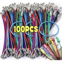 Colorful Stainless Steel Wire Keychain Cable Loop Screw Lock Rope Key Holder Keyring Key Chain Rings Outdoor Tools