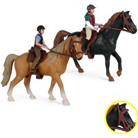 1Set Simulation Animals Horse racing Models Action Toy Figures Solid Collection Model Miniatures