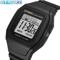 SYNOKE cyfrowy zegarek studencki elektroniczny sport na świeżym powietrzu chłopiec Luminous wodoodporny zegarek wielofunkcyjny Retro kwadratowy