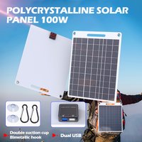 Durable and Waterproof 100W Flexible Solar Panel with Dual USB Ports, Designed for Maximum Efficiency in Outdoor Environments