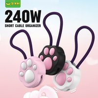 SIKAI 240W Magnetic Short Cable CtoC with Catpaw Design Cable Organizer Fast Charging Data Transfer for iPhone Samsung Huwei